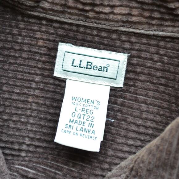 LL Bean Corduroy Button Down Shirt Brown Size Large - Picture 3 of 4